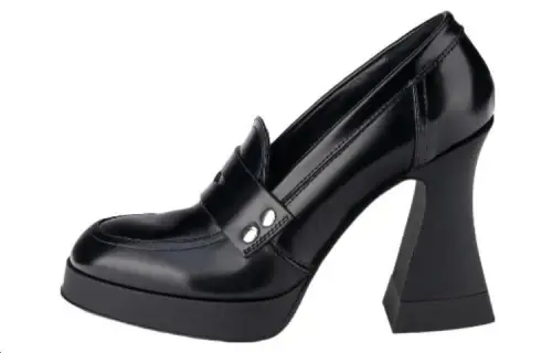 AGL Cow Leather Chunky Heel High Heels 11cm Women's Black