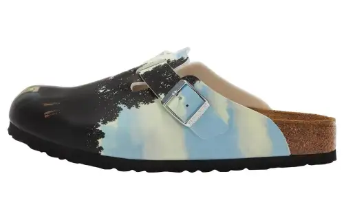 Birkenstock Boston Clog Opening Ceremony Black Light Blue Women's