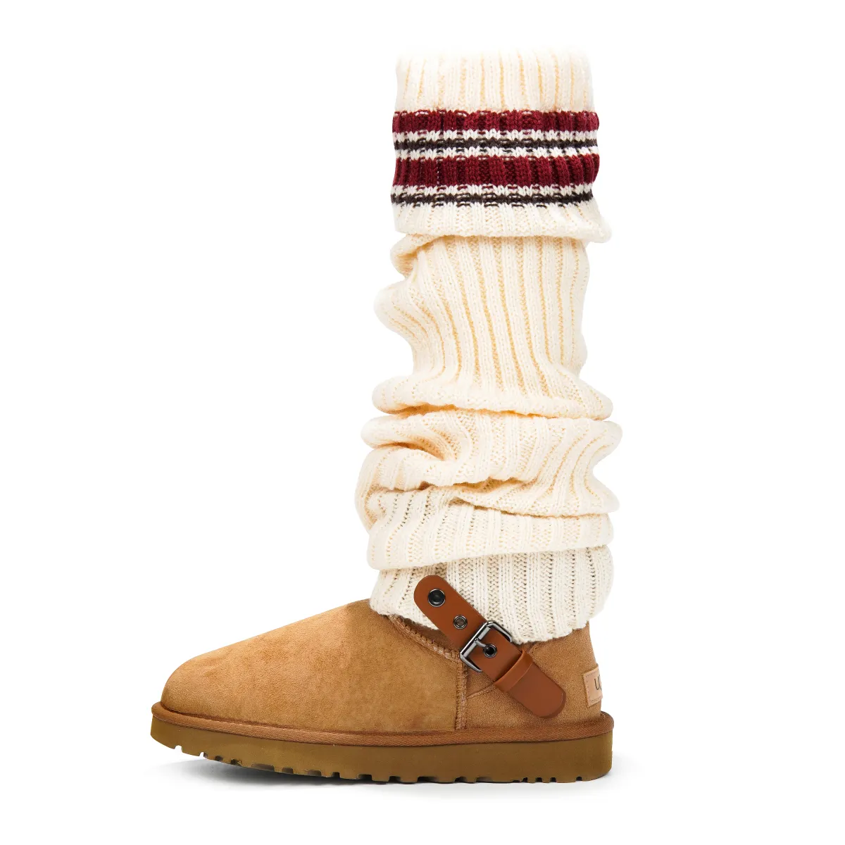 UGG CLASSIC MINI Short Snow Boots Women's Brown White Red