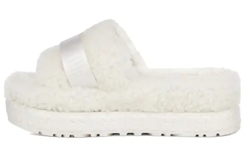 UGG Fluffita Thick Sole White Slippers Women's