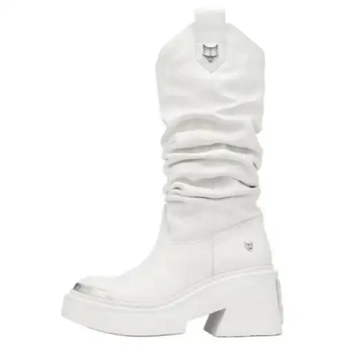 Naked Wolfe Stable Leather Knee high Boots 8cm Women's White