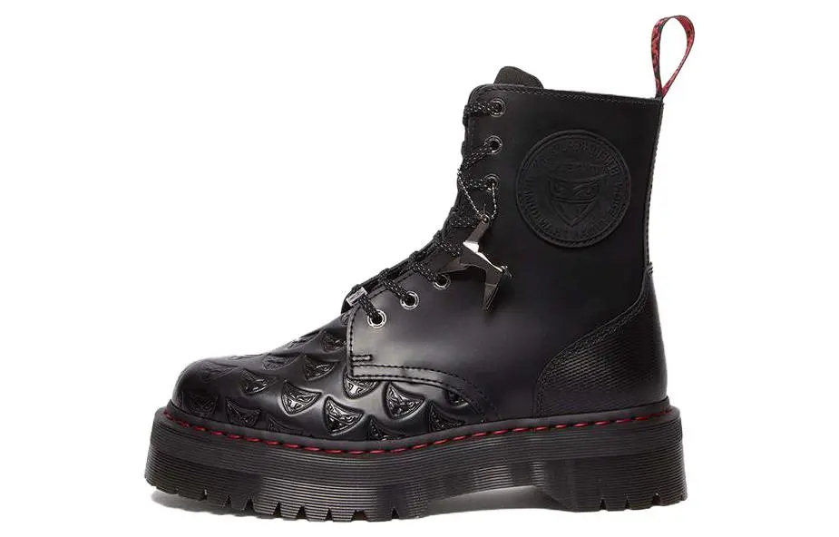 WARNER BROS. X Dr.Martens Jadonseries WB100 Leather Short Combat Boots 5cm Unisex Black Red