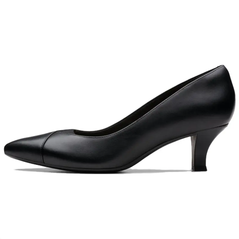 Clarks Leather Slim Heel High Heels 5CM Women's Black