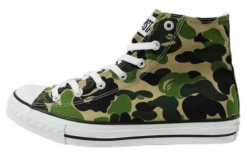 A BATHING APE ABC Camo APE STA HI High top Stylish Skateboarding Shoes Men's Green