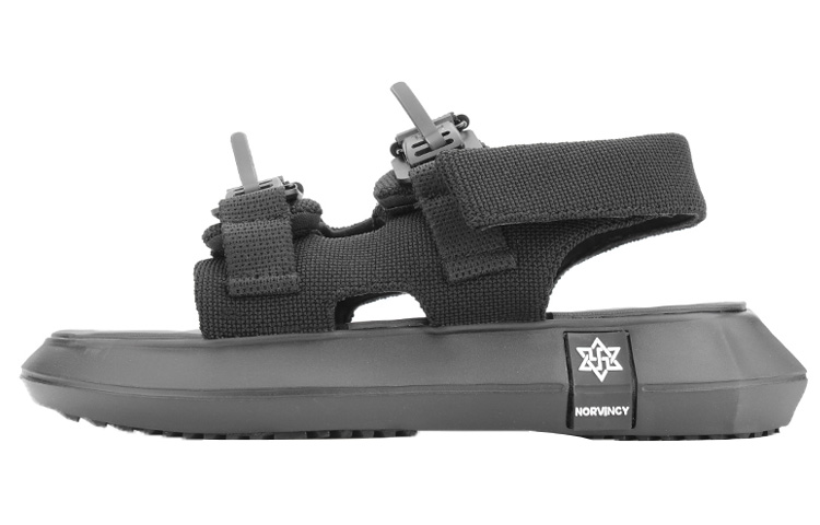 NORVINCY flying weaving hollow European and American mechanical feel thick sole increased anti-slip anti-odor cushioning outdoor fashion sandals breathable functional deconstructed futuristic slippers trendy street magnetic buckle Velcro trendy beach sandals