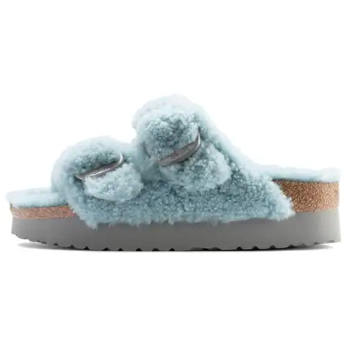 Birkenstock Arizona Big Buckle Shearling 'Faded Aqua' Women's