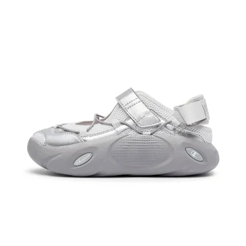 Champion Fabric Mary Jane Shoes Women's Silver White
