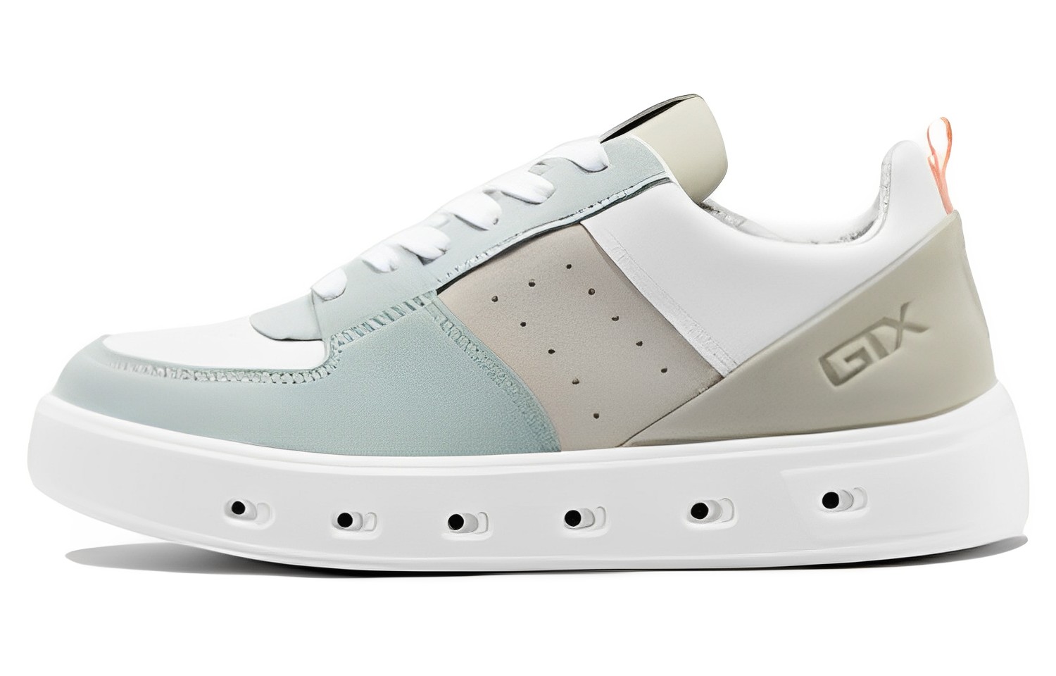 Ecco Street 720 Series Leather Stylish Skateboarding Shoes Women's Ice Flower Green