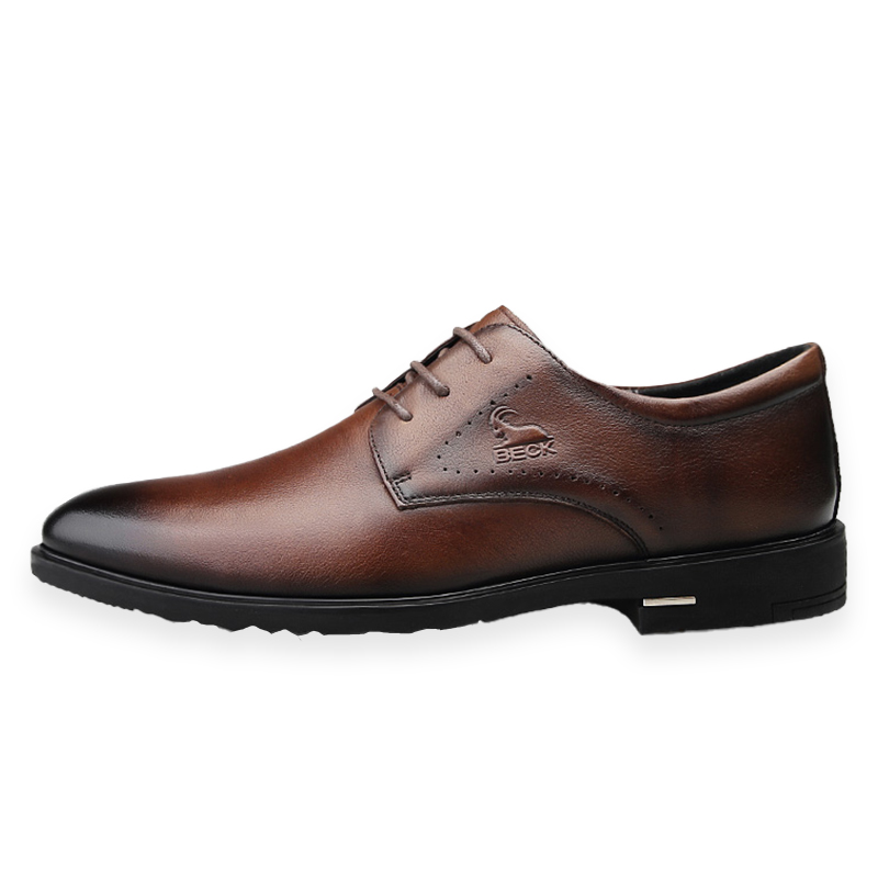 Ram BECK cow leather comfortable soft sole non-slip wear-resistant commuting business formal leather shoes men's style