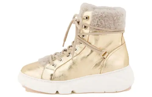AGL Leather Ankle Boots 4cm Women's Gold
