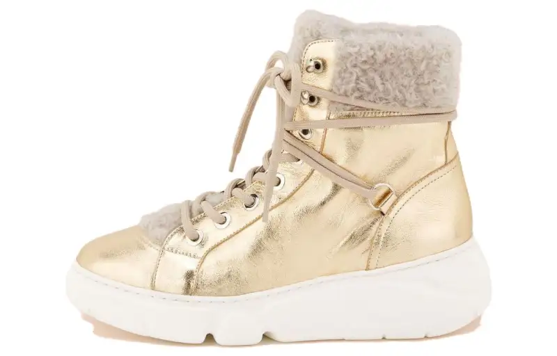 AGL Leather Ankle Boots 4cm Women's Gold