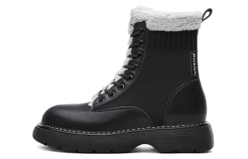 Dickies Cow Split Leather 13cm Combat Boots Women's Black