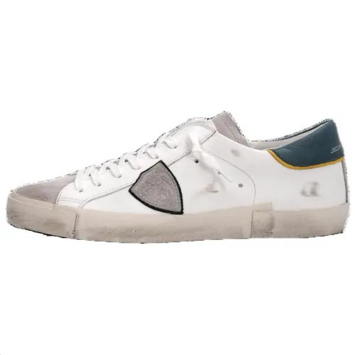 PHILIPPE MODEL Cow Leather Low top Skateboard Shoes Men's White Green