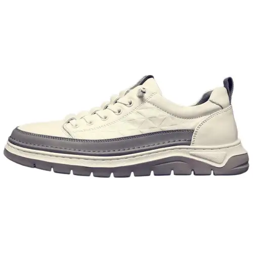 JANE HARLOW Synthetic Leather Breathable And Lightweight Low top Casual Shoes Men's White
