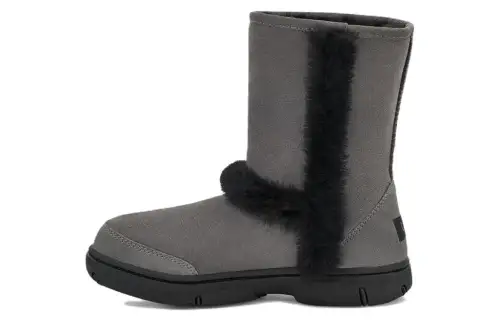 UGG Sheepskin Thermal Fashionable, Comfortable, Versatile, Elegant Fleece Lined Short Mid Calf Snow Boots Women's Gray