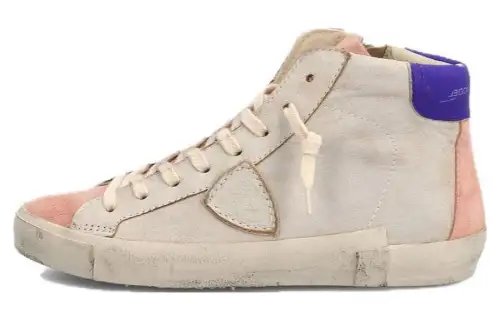 PHILIPPE MODEL Prs Leather High top Skateboard Shoes Women's Rose Pink