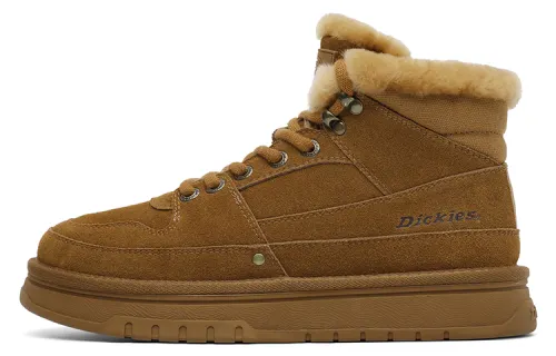 Dickies Cow Split Leather Thermal Minimalist Style Fleece Lined Crew Snow Boots Men's Brown