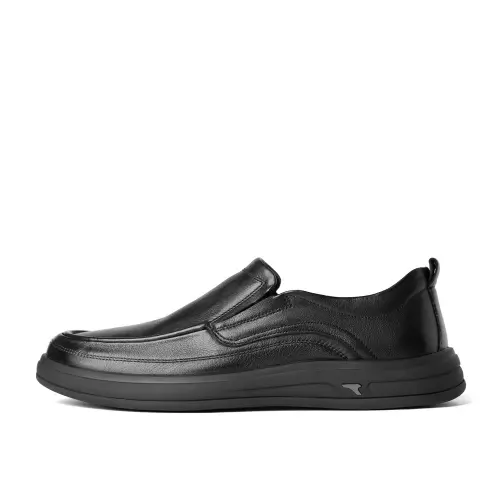 BELLE Casual Leather Shoes Men's Low Top Black