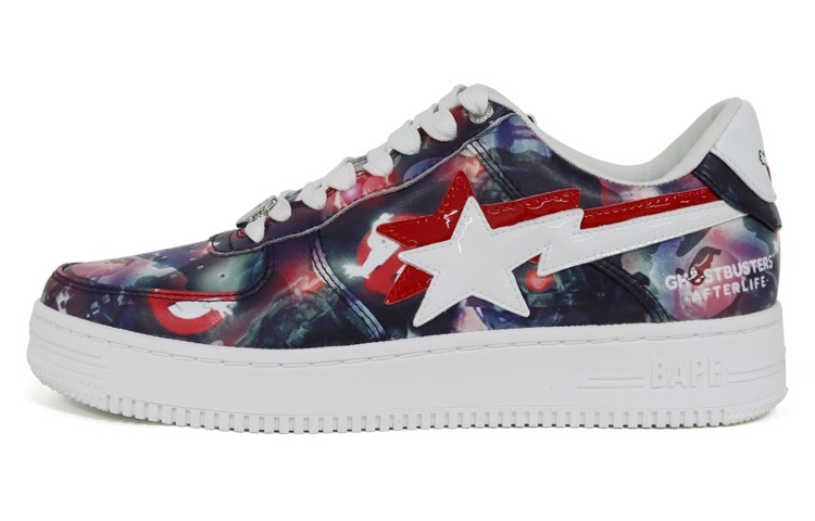 Мужские кеды A BATHING APE × Ghostbusters BAPE STA (фиолетово-белые)