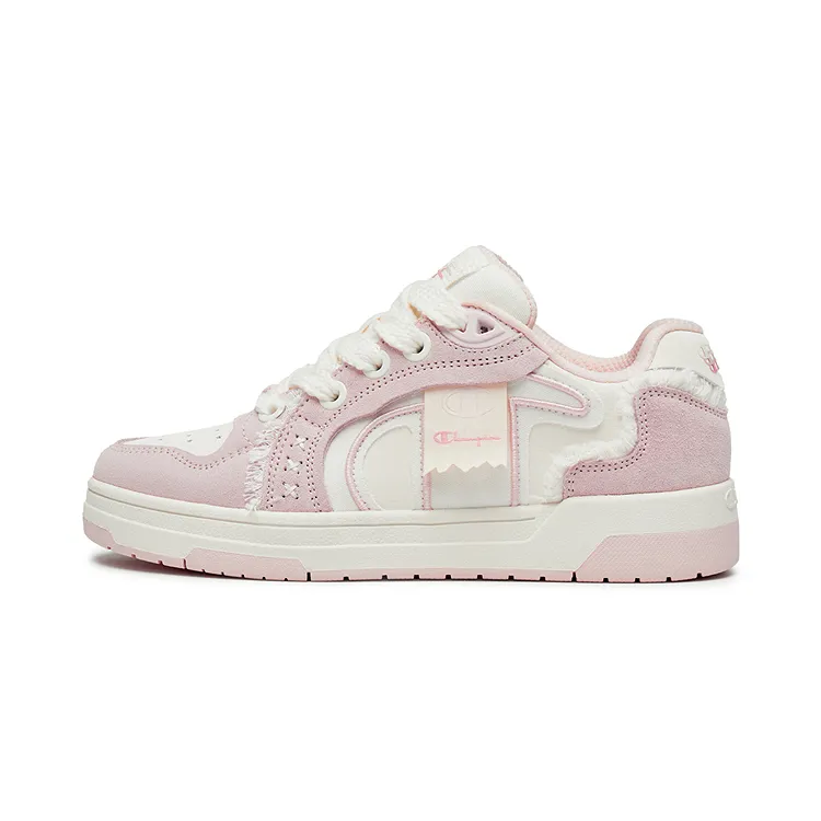 Champion Synthetic Leather Low top Skateboard Shoes Unisex Subtle Rose Red/Milk White