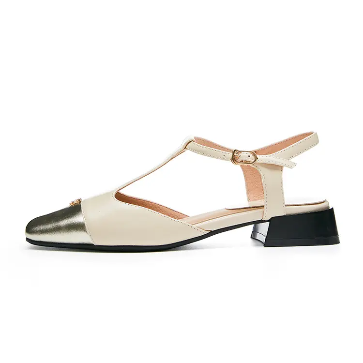 Marie Claire Top Grain Cow Leather High Heels Women's Porcelain White Gilded