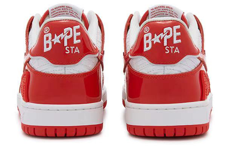 BAPE A BATHING APE Bape SK8 Sta Red White Patent