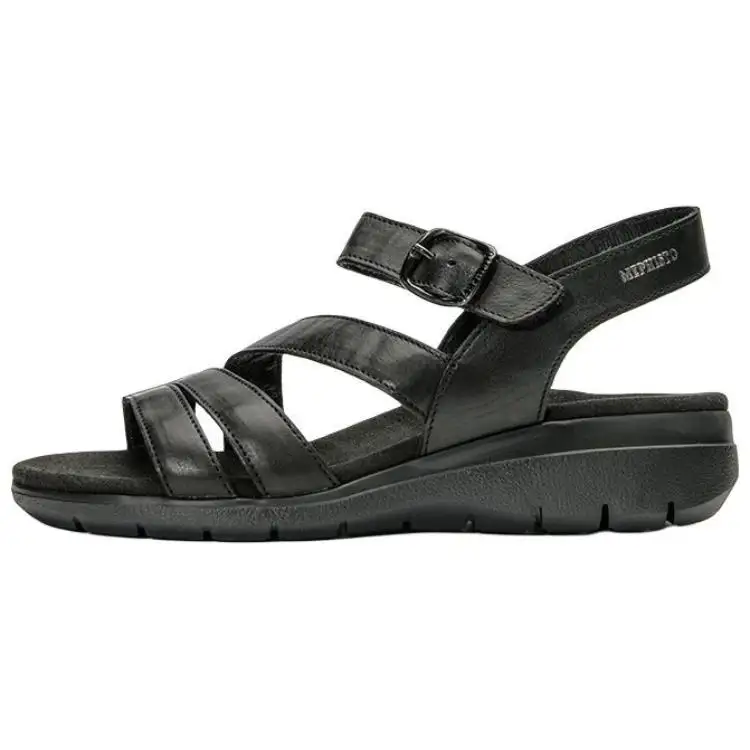 MEPHISTO Cow Leather One Strap Sandals 4.5cm Women's