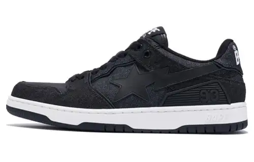 A BATHING APE SK8 STA Fabric Low top Skateboard Shoes Women's Black