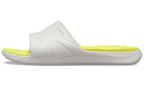 Crocs Reviva Broad Strap Round Toe Slides 'Yellow White'