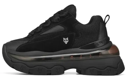 Naked Wolfe Strike Leather Lace Up Low top Sports Casual Shoes Women's Black
