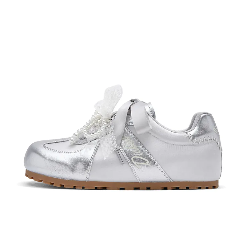 Dickies Synthetic Leather Lightweight Low top Casual Shoes Women's Silver