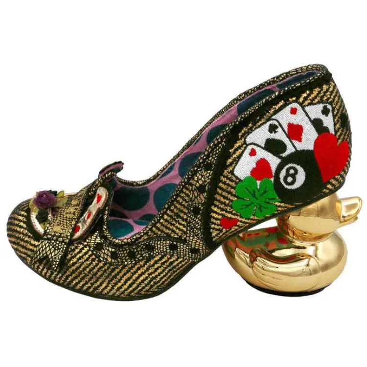 IRREGULAR CHOICE Irregular Heel High Heels Women's Black Gold