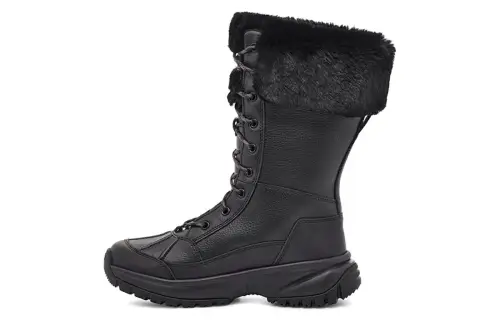 UGG Yose Tall Fluff Snow Boots Black Women's