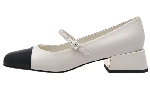 PEDRO Vintage Chunky Heel Mary Jane Shoes 4cm Women's