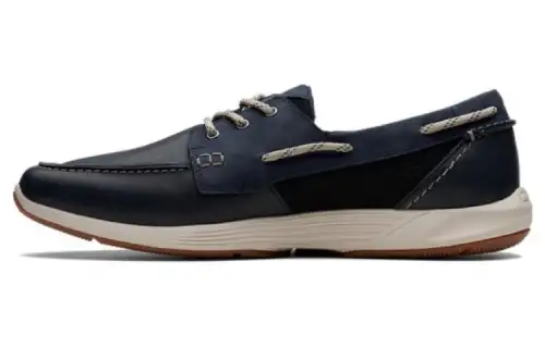 Clarks Cow Leather Comfortable And Breathable Casual Shoes Men's Marine Blue