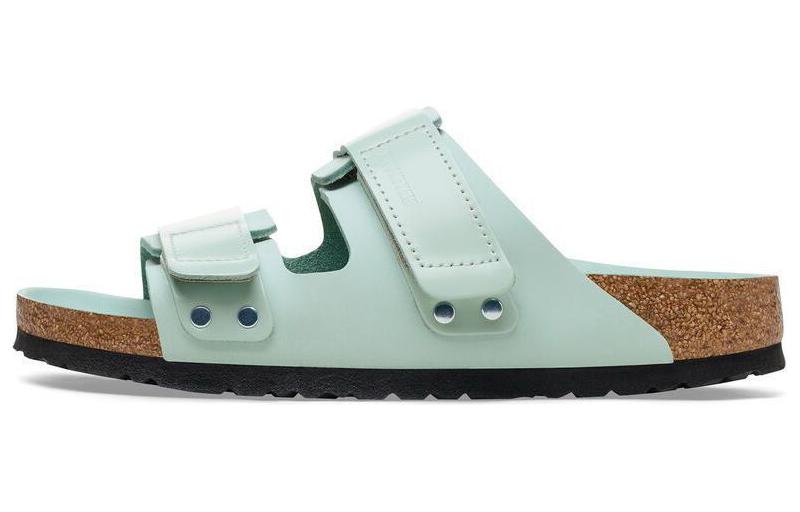Birkenstock Suede Slide Slippers Women's Surfing Green Regular
