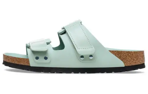 Birkenstock Suede Slide Slippers Women's Surfing Green Regular