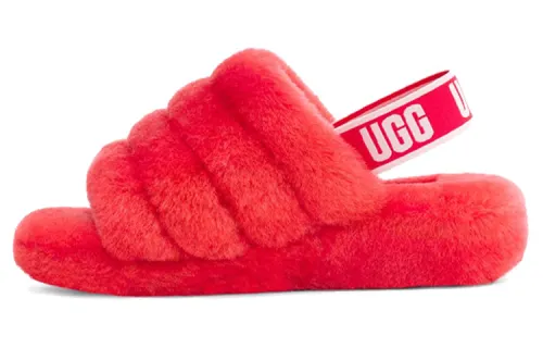 UGG FLUFF YEAH Sheepskin Stylish Sandal Women's Furong Pink