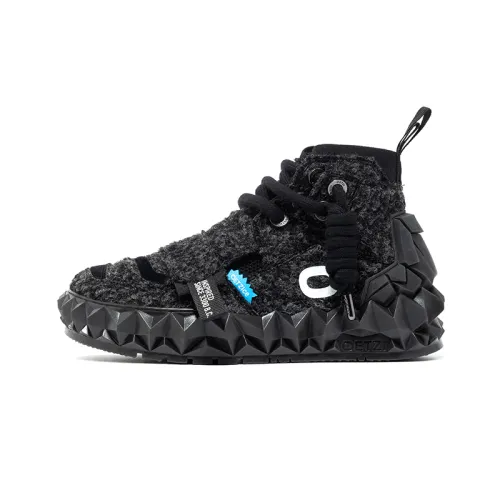 OETZI Ice Man Oz Fabric Stylish Skateboarding Shoes Unisex Black