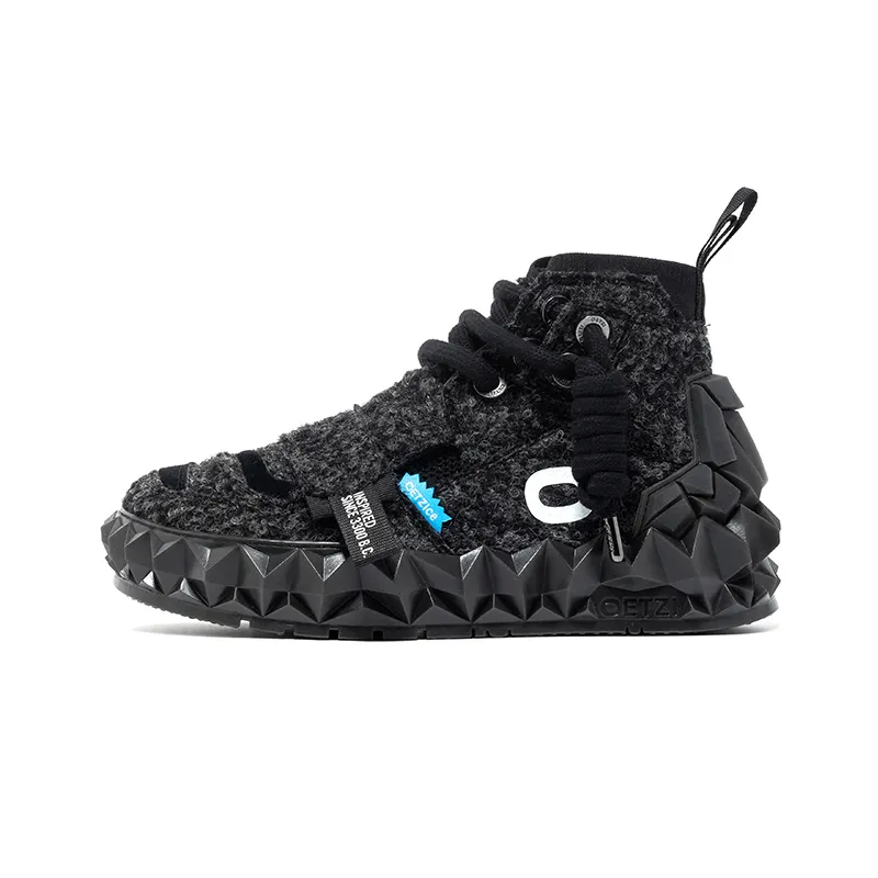 OETZI Ice Man Oz Fabric Stylish Skateboarding Shoes Unisex Black