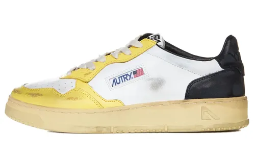 AUTRY Medalist Leather Low Super Vintage White Yellow Black Women's
