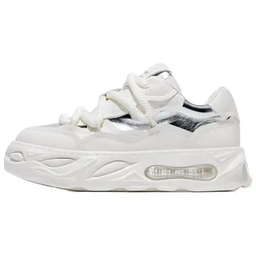 JANE HARLOW Synthetic Leather Low top Chunky Sneakers Women's White Silver