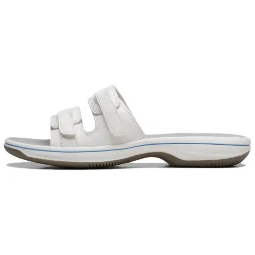 Clarks Foam Sole Slide Slippers Women's White