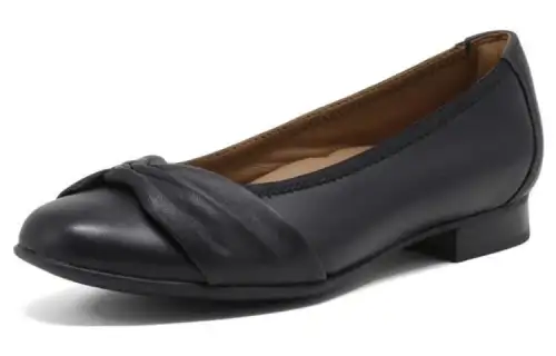 Clarks Top Grain Cow Leather Casual Shoes 1CM Women's Black