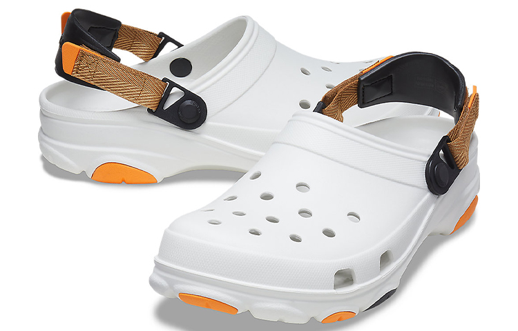 Crocs All Terrain Clog Plastic Sports Sandals Unisex White Orange