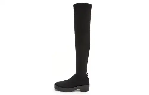 CHARLES&KEITH Knee High Boots Women's Black Textured