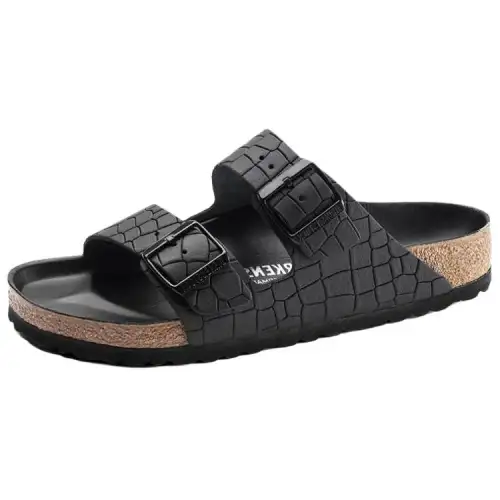 Birkenstock Slip Resistant Slide Slippers Unisex Black Narrow