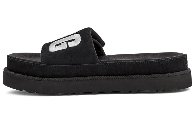 UGG Laton Slide Black Silver Slippers 'Black Silver' Women's