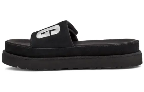 UGG Laton Slide Black Silver Slippers 'Black Silver' Women's