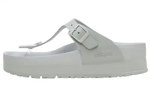 Birkenstock Gizeh Flex Platform Antibacterial Flip Flops Women's Gray